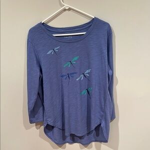 3/4 sleeve dragon fly top